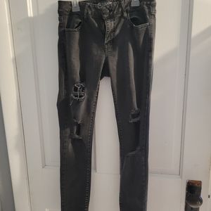 AE distressed black jeggings